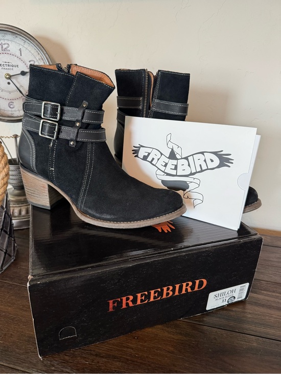 Freebird by Steven Shoes - Freebird by Steven Black Suede Double-Buckle Ankle Boots